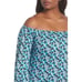 Michael Kors Womens Blue White Floral Off the Shoulder Top Plus Sz 0X NWT