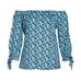 Michael Kors Womens Blue White Floral Off the Shoulder Top Plus Sz 0X NWT