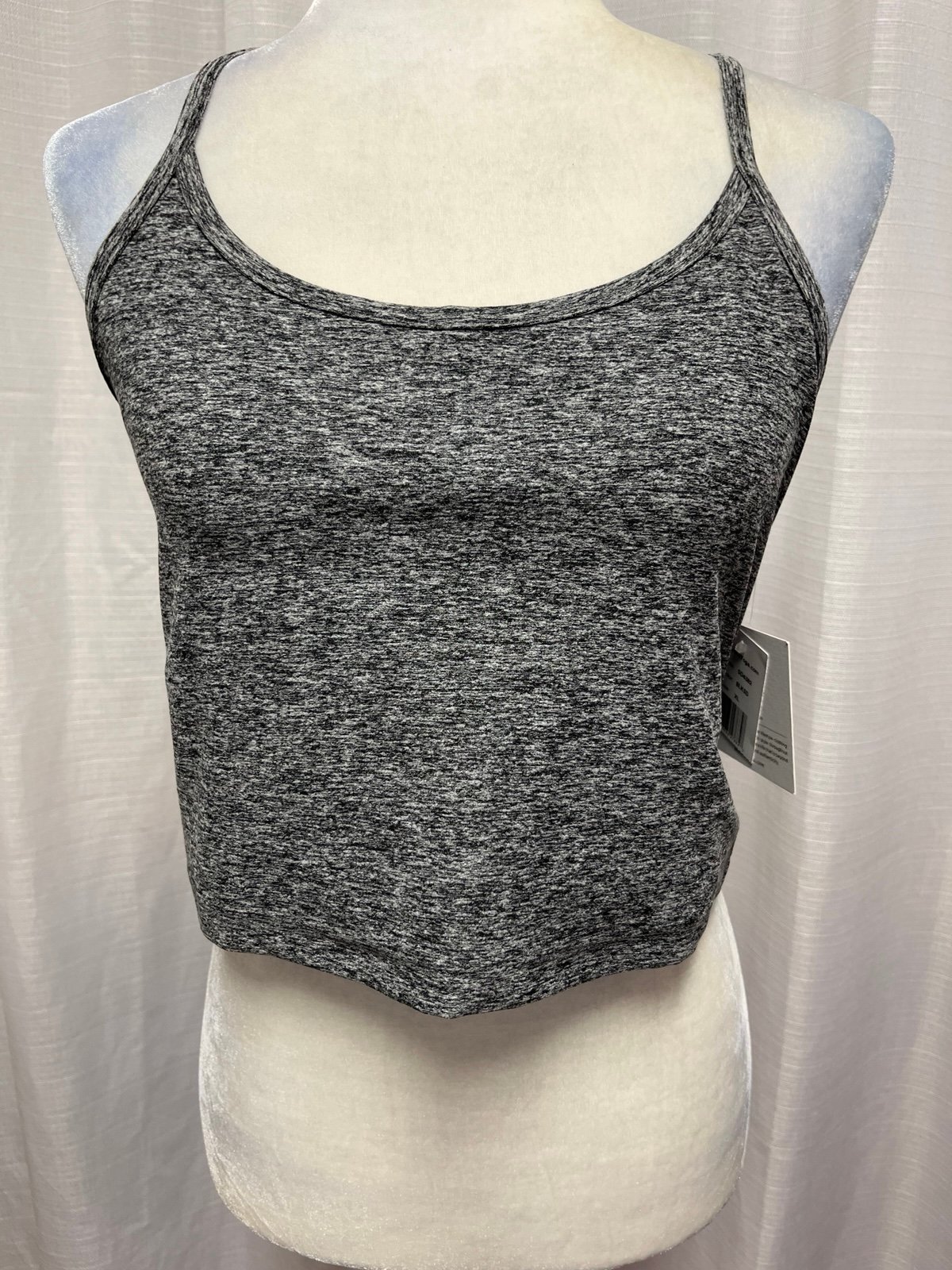 BeyondYoga Spacedye Slim Racerback Cropped Tank Heather Grey NWT | size XL