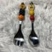Stainless Steel Fruit Adorned Salad Fork/Spoon