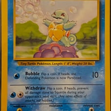 Rare Squirtle Pokemon Card 1st addition