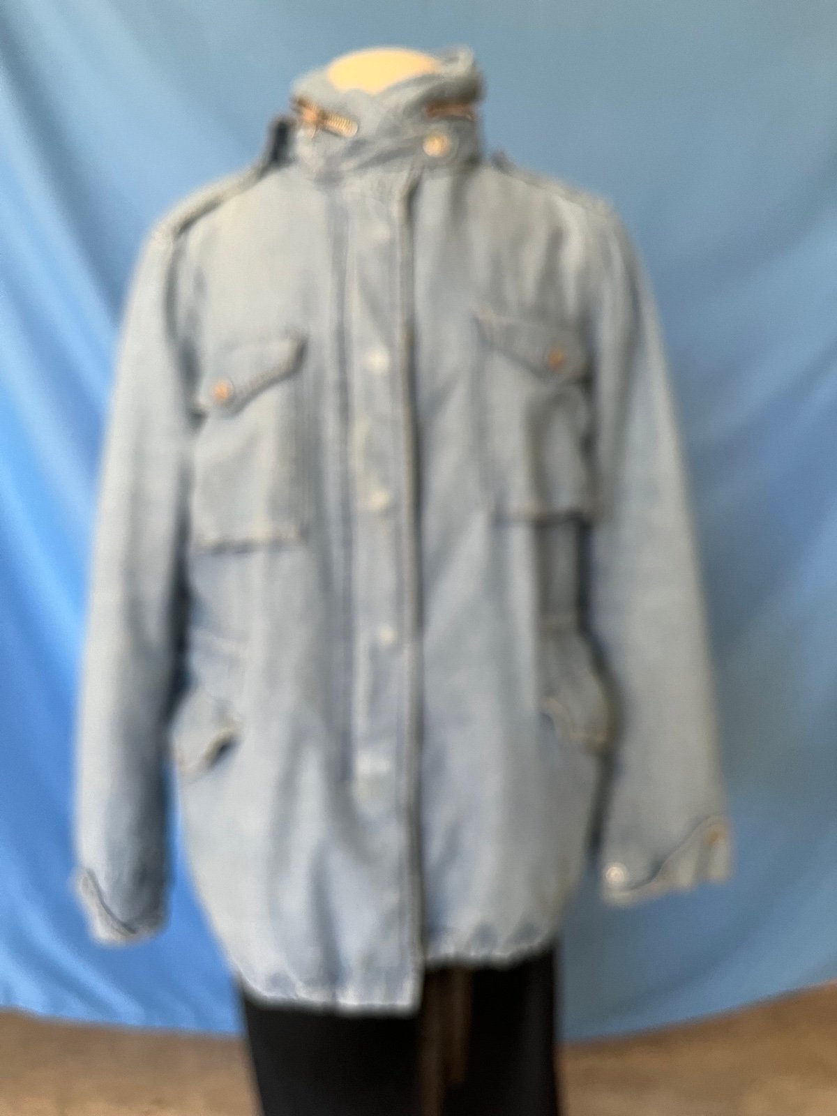 Rare Rag Bone light wash denim hooded jacket-4-495