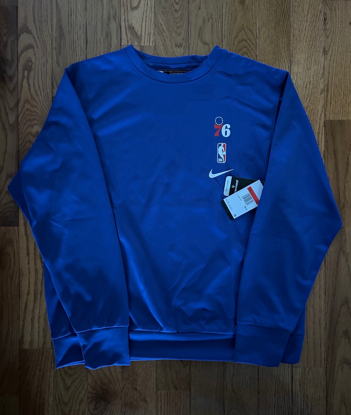 Philadelphia 76ers Basketball Nike Engineered Crewneck Size Large-Tall NEW
