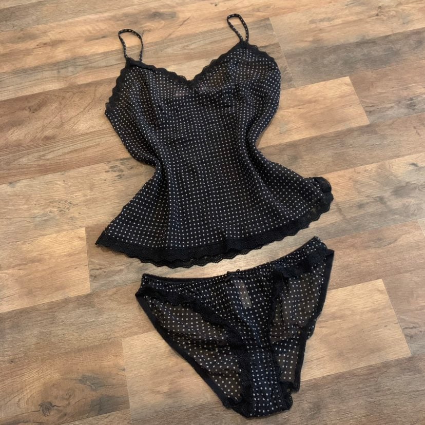 VS Vintage Polka Dot Lace Lingerie Set