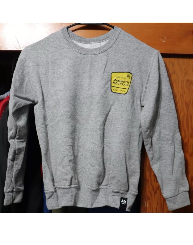 Mammoth Mountain Sweatshirt Map Pullover Gray Youth Medium YM