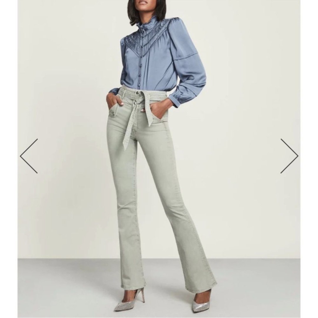 Veronica Beard Giselle Skinny-Flare Jean in Green Size 26