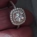 Size a double Halo style labculture diamond, white sapphire 18K white gold/925