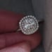 Size a double Halo style labculture diamond, white sapphire 18K white gold/925