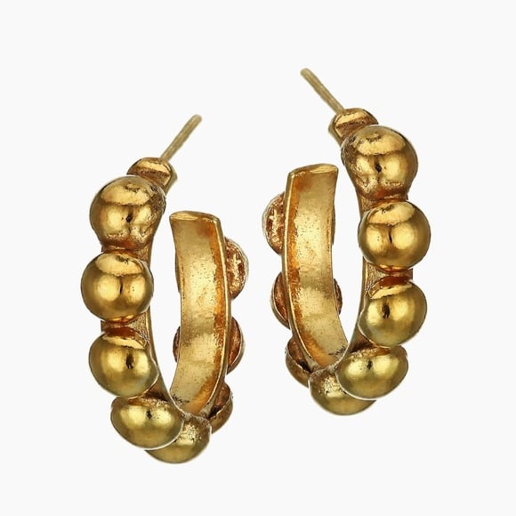 SYLVIA TOLEDANO Boucles D'oreilles Mini Creole 22K Gold Plated Hoops
