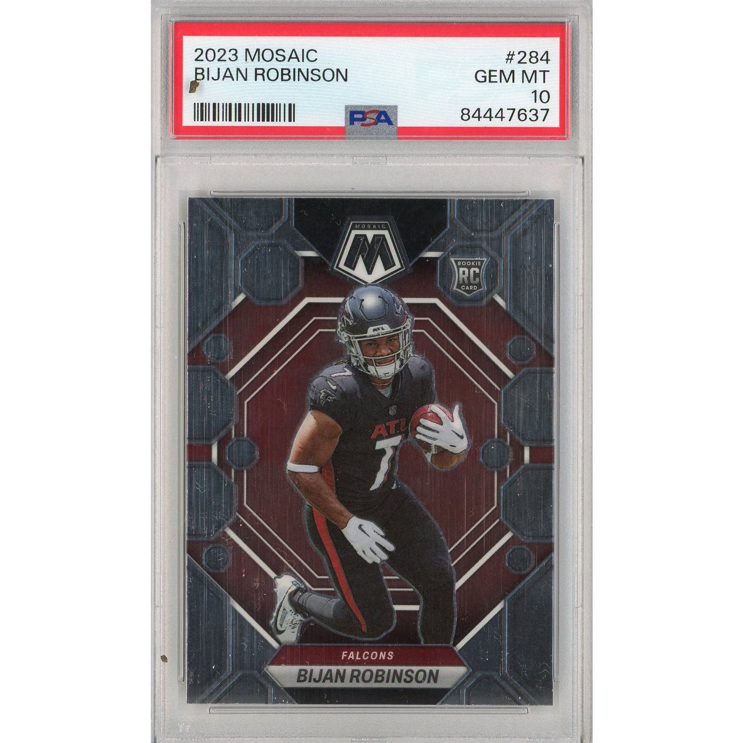 Graded 2023 Mosaic Bijan Robinson #284 Rookie Card PSA 10