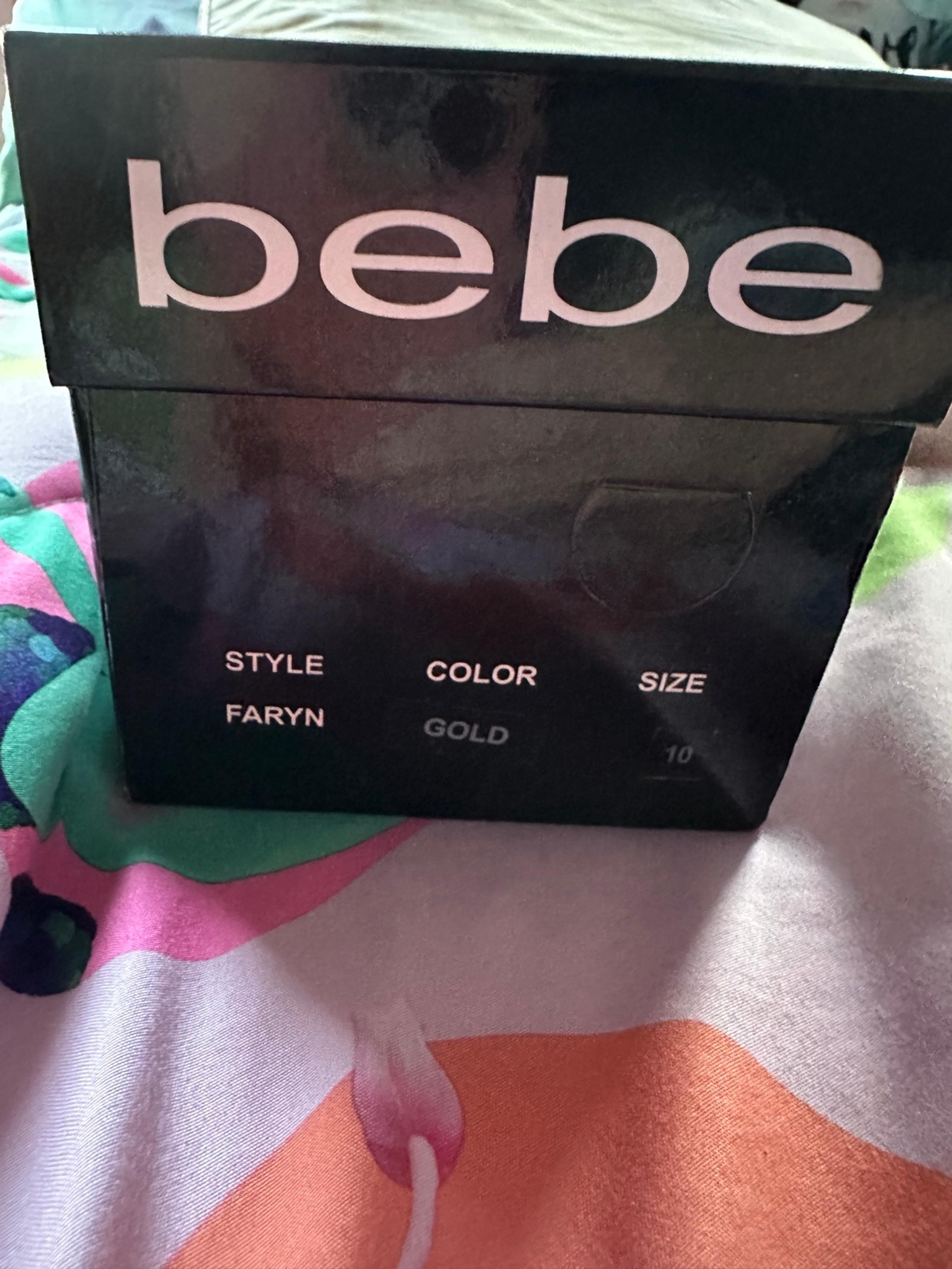Bebe fue slides gold with bling