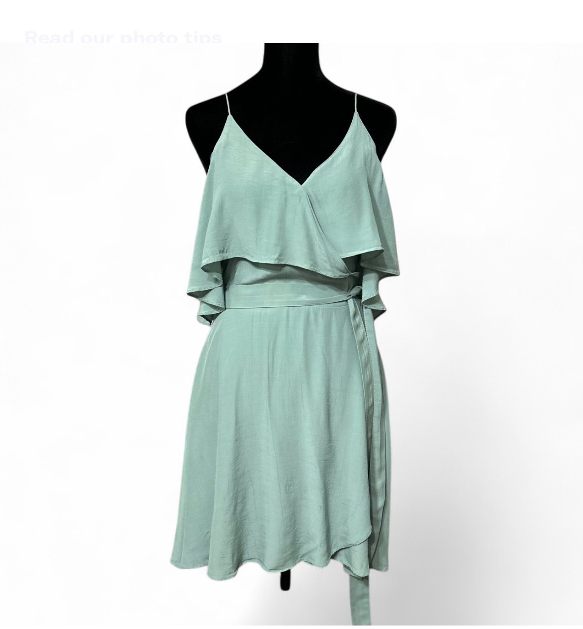 S/W/F Elegant Mint Green Sleeveless Dress S