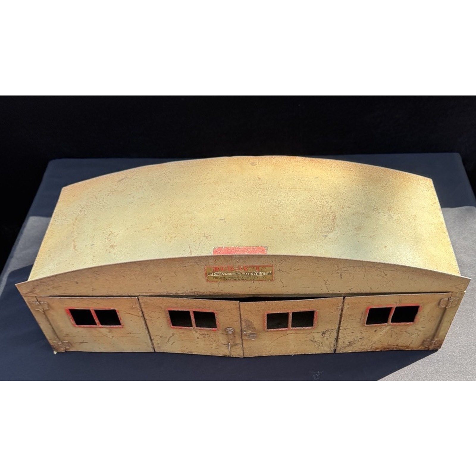 RARE Buddy L Vintage Hangar 1930’s 4 Door Moline Pressed Steel Needs Work! HTF