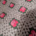 Crocheted Granny Square Pink Roses Afghan 68x50