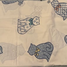 Custom Made Body Pillowcase Cotton Blue and White Cats