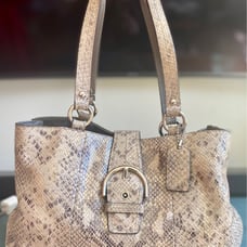 COACH Soho Python Embossed Exotic Faux Leather Shoulder Tote Bag - MSRP 428