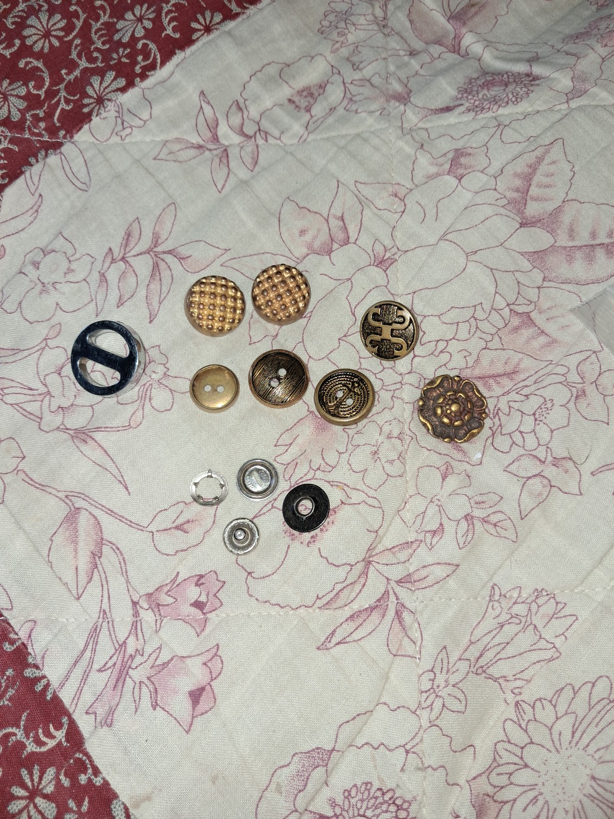 Vintage metal mix match buttons lot of 12