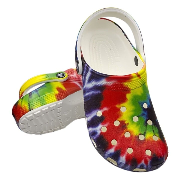 NWT Crocs Classic Slip On Sandals Mules 6 Womens 4 Mens Unisex Shoes Rainbow