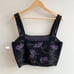 [vince] wool cashmere orchid square neck knit bralette top black L