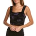 [vince] wool cashmere orchid square neck knit bralette top black L