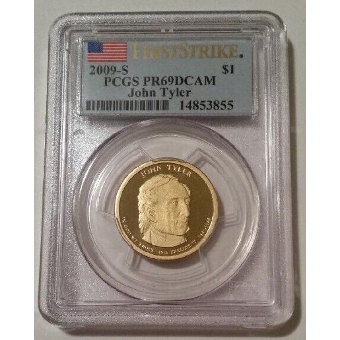 2009 S John Tyler Presidential Dollar Proof PR69 DCAM PCGS First Strike