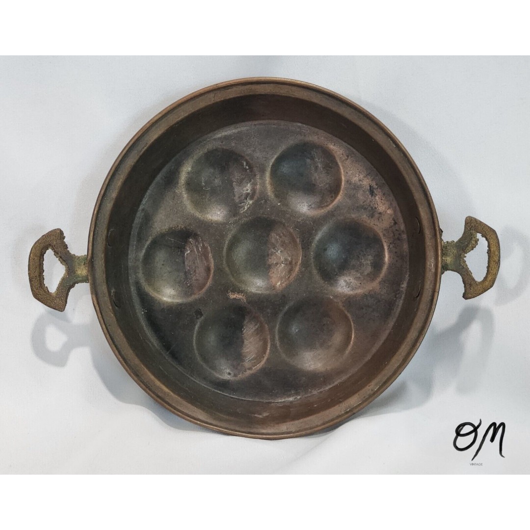 Vintage Copper 6 Egg Poacher or Escargot Cooker