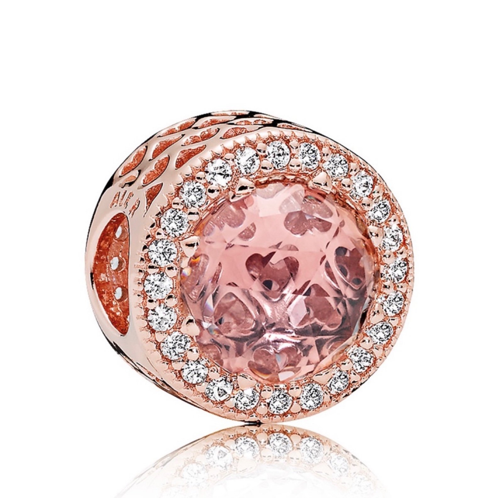 Sparkly Rose gold Blush Pink Pandora charm
