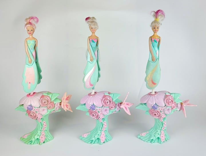 Sky Dancers dancer Crystal Green Mint Rose complete Galoob vintage 90s toy