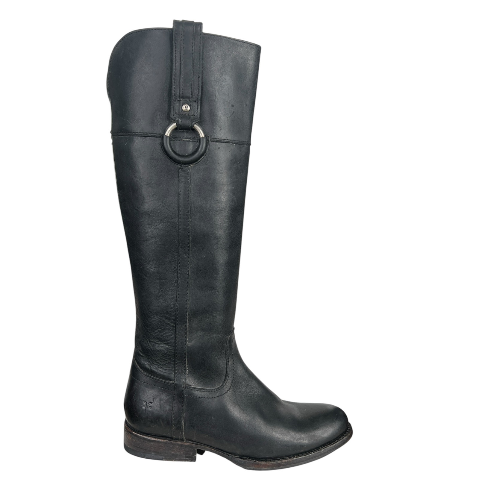 Frye Women’s Melissa D Ring Black Leather Riding Boot Size US 6