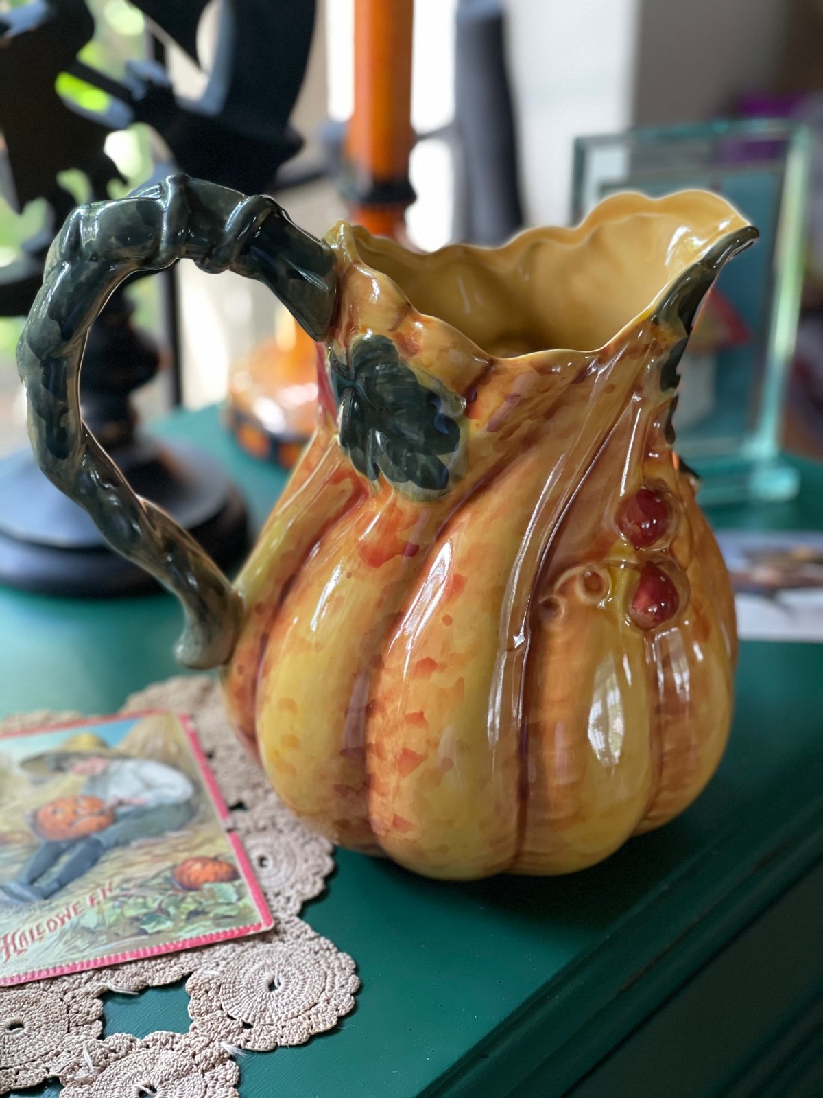 Maxcera Pumpkin Harvest Thanksgiving Pitcher Jug New!
