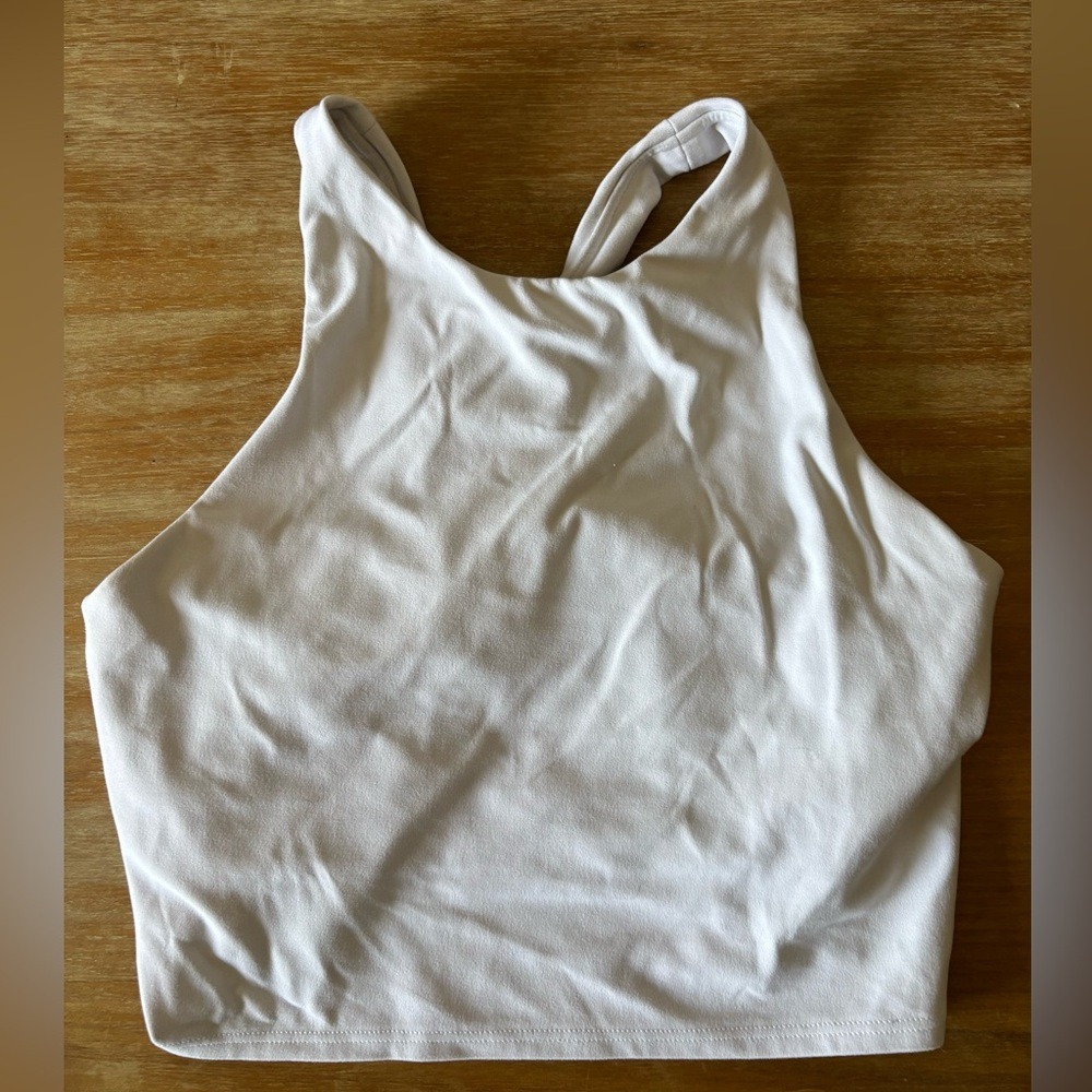 Athleta women's white crop tops sports bra high neck size S bundle of 2