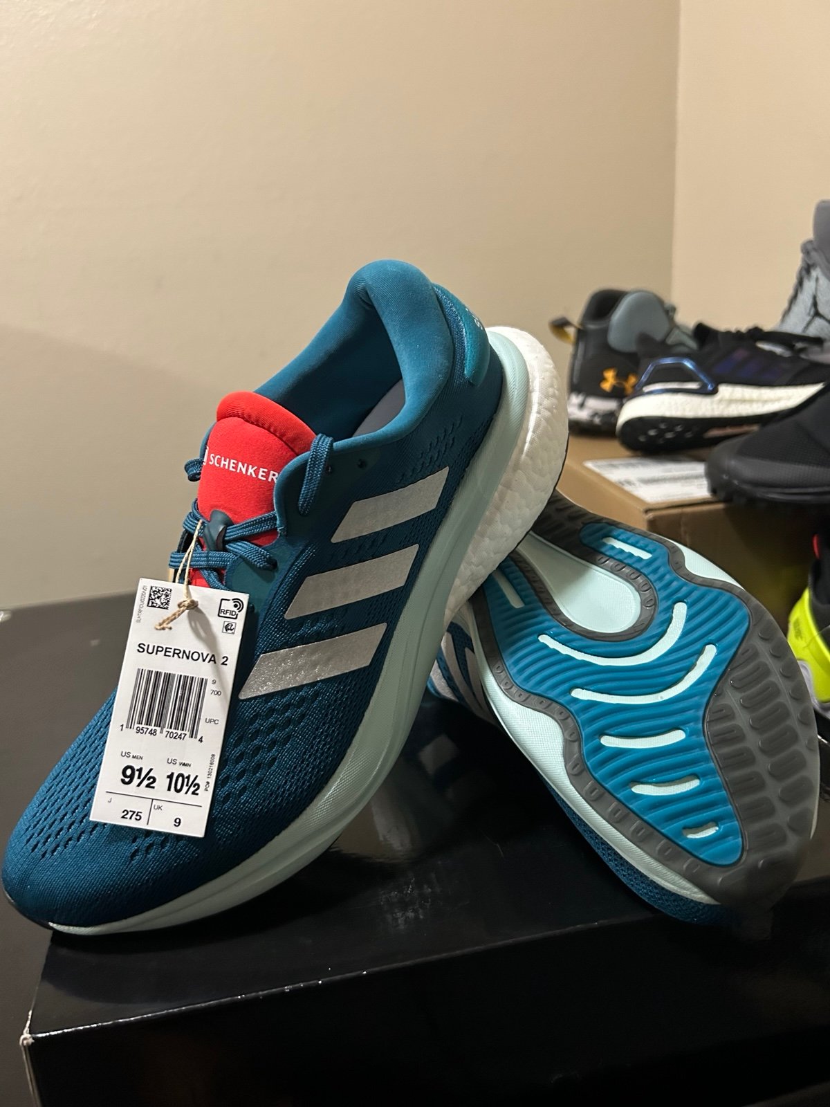 ADIDAS SUPERNOVA 2 MENS RUNNING SHOES IN TEAL MENS SHOES SZ 9.5 BRAND NEW NO BOX