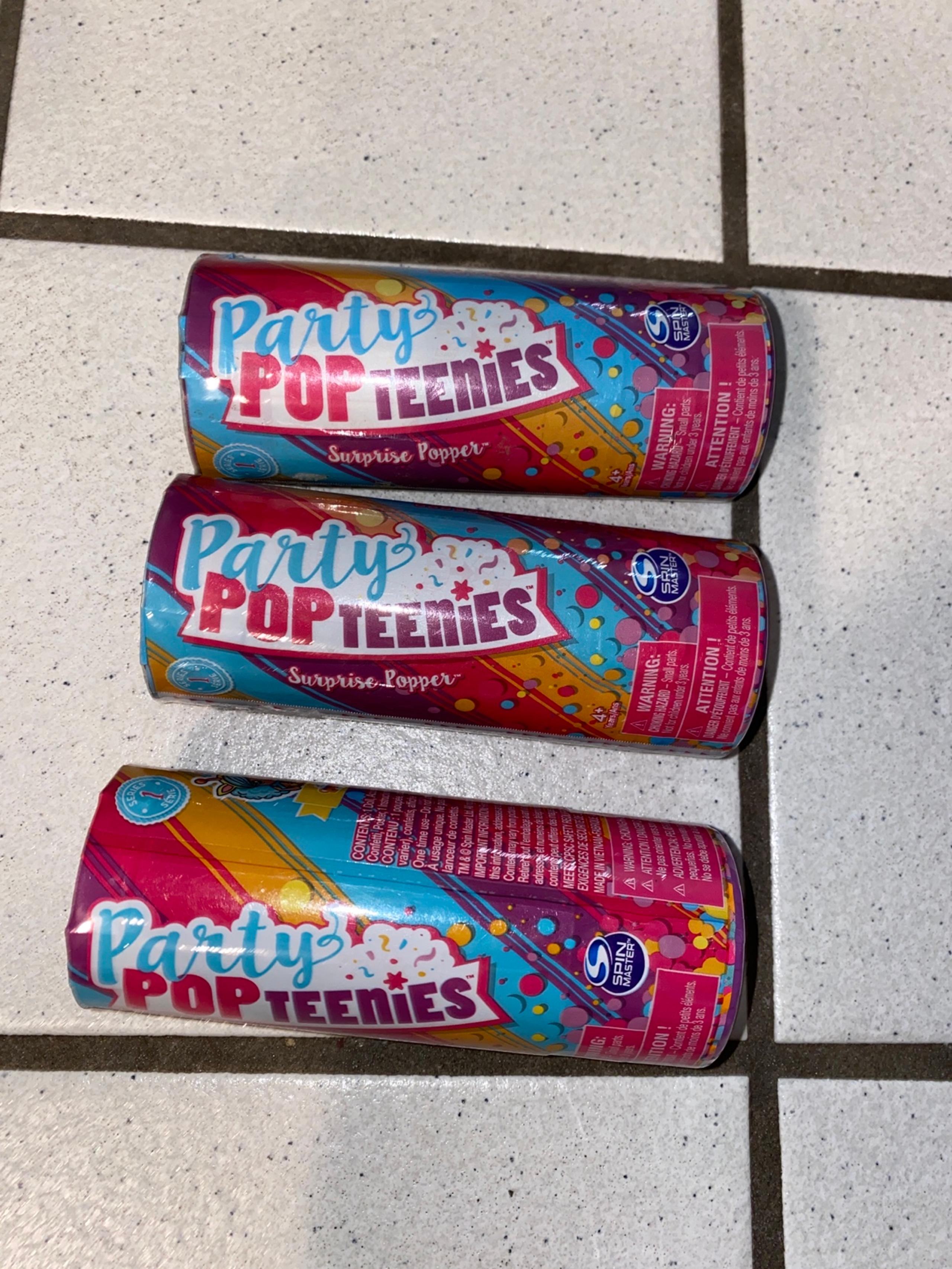 Lot of 3 Party Pop Teenies Surprise Poppers-NEW