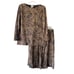 Vintage Rodier Womens Size M Brown Printed Pleated Skirt Set
