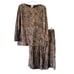 Vintage Rodier Womens Size M Brown Printed Pleated Skirt Set