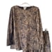 Vintage Rodier Womens Size M Brown Printed Pleated Skirt Set
