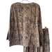 Vintage Rodier Womens Size M Brown Printed Pleated Skirt Set