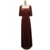 AW BRIDAL 12 L Burnt Orange Eleonora Velvet Prom Bridesmaid Maxi Dress NEW B143