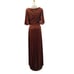 AW BRIDAL 12 L Burnt Orange Eleonora Velvet Prom Bridesmaid Maxi Dress NEW B143