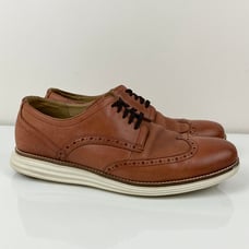 Cole Haan Men’s Size 9.5 M Original Grand Wingtip Oxfords Brown Leather Lace Up