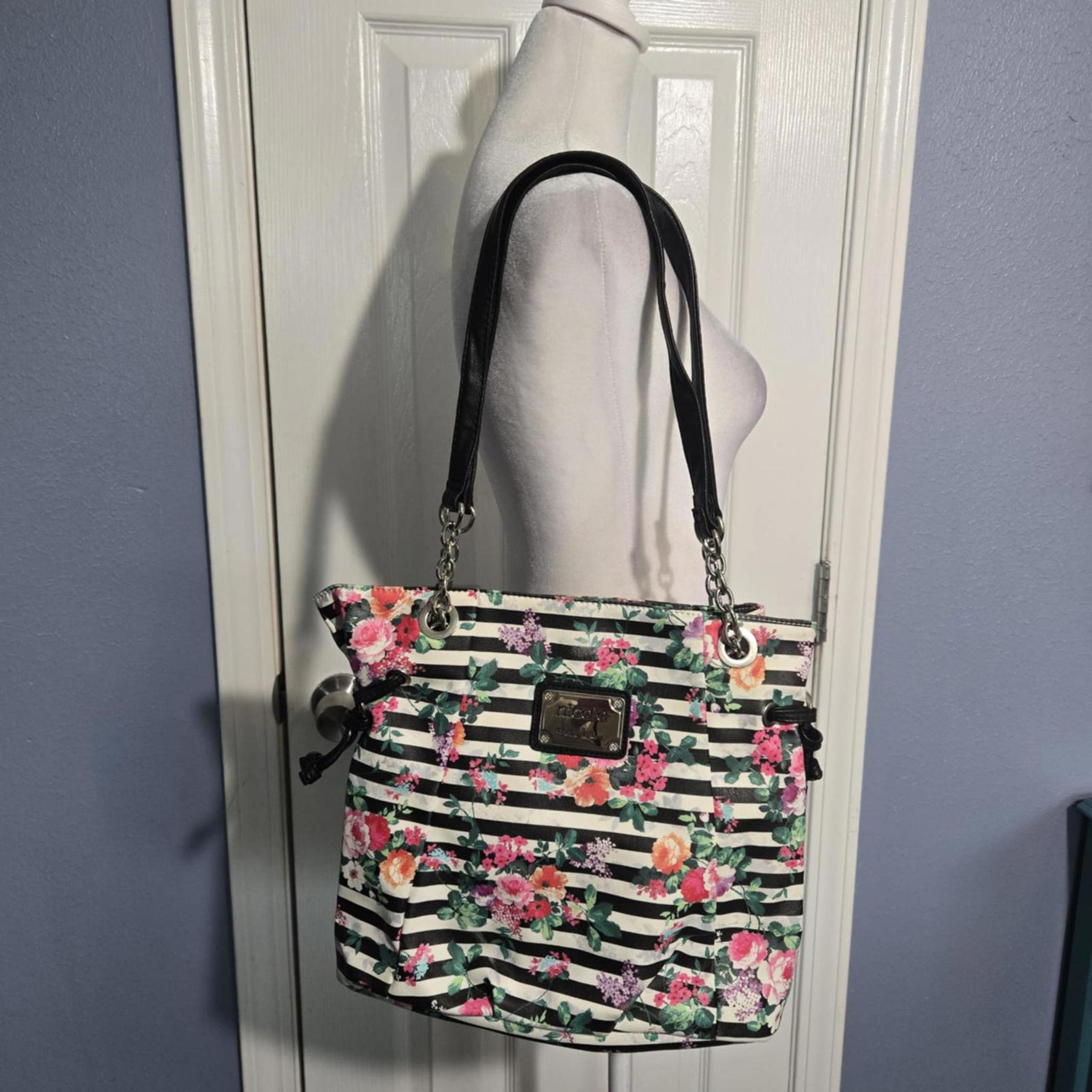 Nicole by Nicole Miller Floral Stripe Handbag