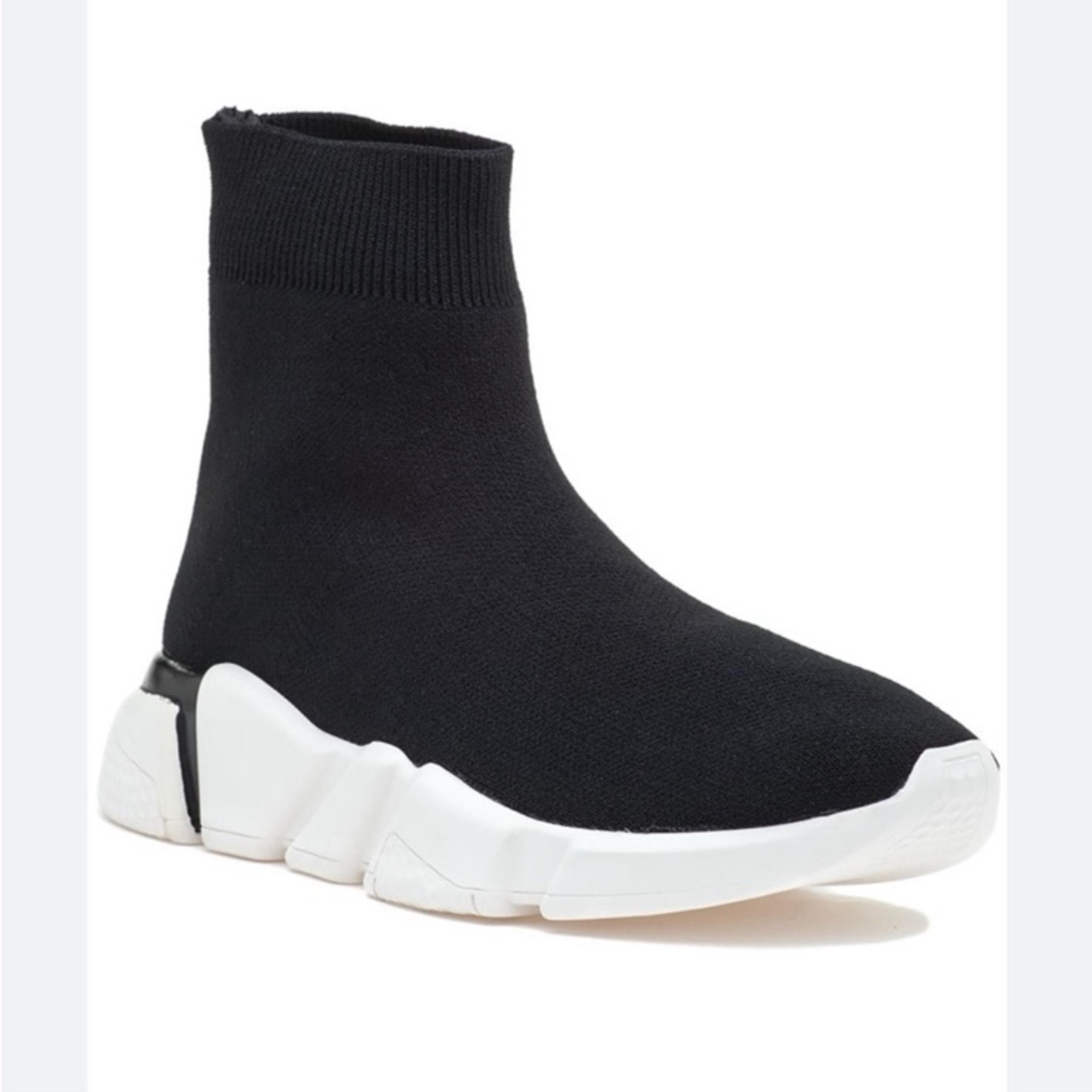 JEFFREY CAMPBELL REDMAN STRETCH SNEAKER BLACK FABRIC SIZE 8M