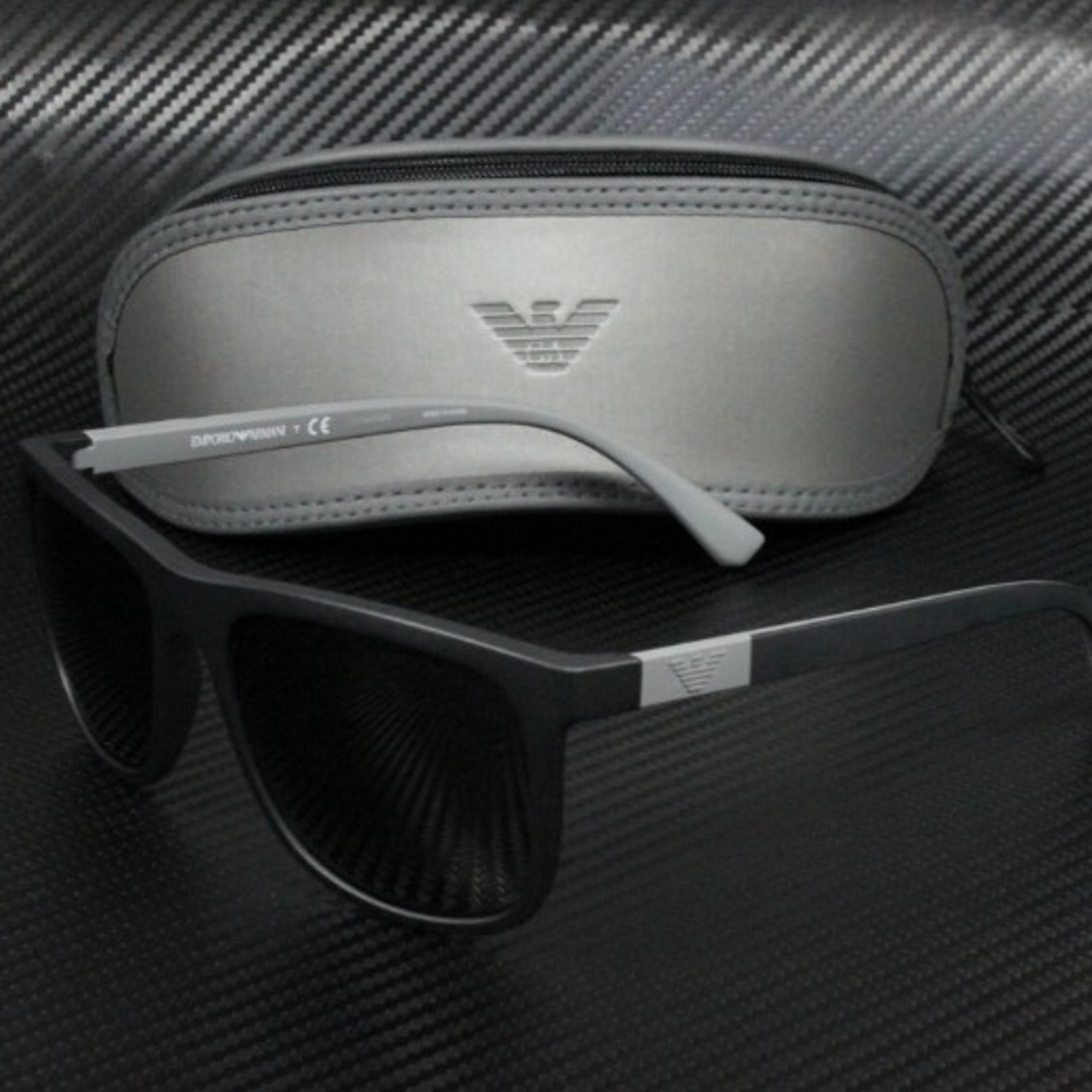 Emporio Armani Men's Matte Black and Grey 57mm Sunglasses!