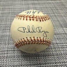 1995 Orioles baseball signed by Ripken, Palmeiro, Barnes, Bonilla and more (PSA)