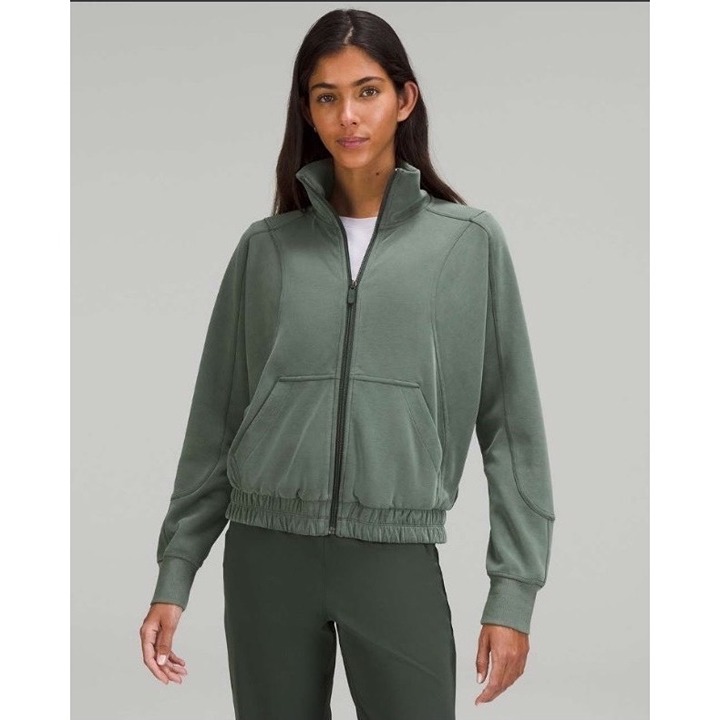 Lululemon Brushed Softstreme Funnel-Neck Zip UpSmoked Spruce