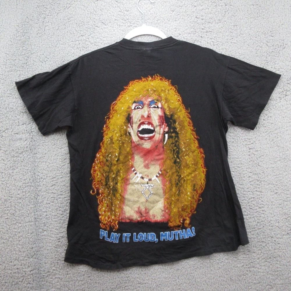 Twisted Sister 1985 Rock It Vintage T-shirt Womens L USA Made Play It Loud Mutha