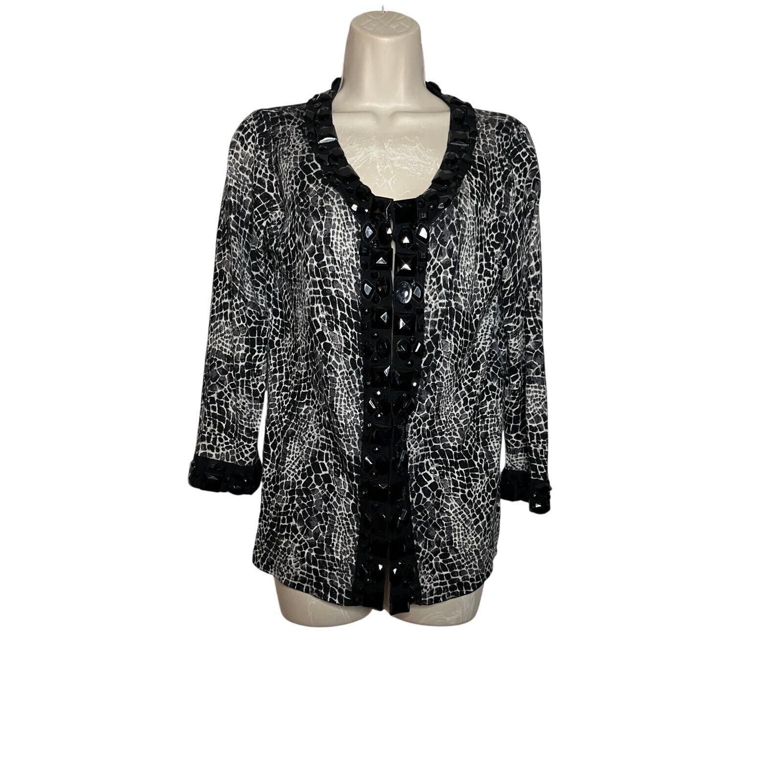Gorgeous heavily beaded vtg Michael Simon silk cashmere sweater M Regency Classy