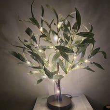 Lighted Tabletop Olive Tree 18IN 50 LED Fairy Lights with Timer Battery Operated