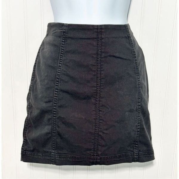 Free People Women's Modern Femme Denim Stretch A-Line Casual Mini Skirt Size 10
