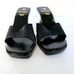 Vintage Bruno Magli Y2K Square Toe Black Monogram Logo Open Toe Sandal Mule 8
